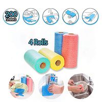 Jieeen Multi-Use Reusable Disposable Dish Cloth Dish Towels and Cleaning Cloths Handy Cleaning Wipes 4 Colors Great Absorbent Dry Quickly (4 Colors, 4 Bags)