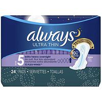 Always Ultra Thin Pads Extra Heavy Overnight w/Flexi-Wings, Unscented 24 ea
