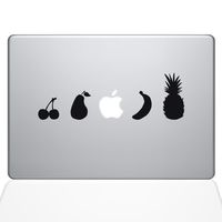 The Decal Guru Fruit Lineup MacBook Decal Vinyl Sticker - 13" MacBook Pro (2016 & Newer) - Black (1336-MAC-13X-BLA)