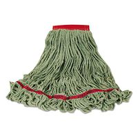 Swinger Loop Wet Mop Heads, Large, Green, Cotton/synthetic Blend, , 6/carton