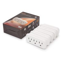 [5 Pack] BESTTEN 3 Outlet Wall Tap Adapter, AC Socket Extender, Mini Grounded Plug Splitter, ETL Certified, White