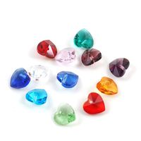 2 Set Top Quality Birthstone Heart Charms 10mm Top Drill Crystal Beads (24pcs) for Jewelry Craft Making BB15