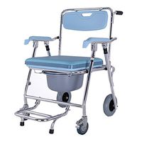 GFYWZZ Elderly Commode Chair Mobile Adult Toilet Chair with Shower Seat/Backrest for Pregnant Women Disabled People Wheelchair