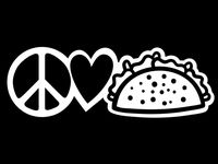 Peace Love Tacos Vinyl Decal Sticker | Cars Trucks Vans Walls Laptops Cups | White | 7.5 X 2.5 Inch | KCD1645W