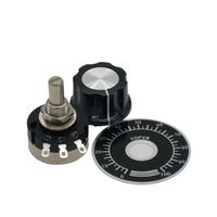 2pcs RV24YN20S Single Turn Carbon Film Rotary Taper Potentiometer Used for Inverter Speed Regulation. Motor Speed Control + 2pcs A03 knob + 2pcs dials (B502 5K ohm)