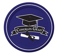 Creative Converting 18 Count Congrats Grad School Color Dinner Paper Plates, Purple