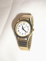 Ladies Deluxe Talking Wrist Watch Gold Tone for Low Vision or Blind