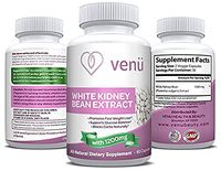 Venu Beauty Pure White Kidney Bean Extract – 600mg Dietary Supplement – 60 Capsules for Natural Weight Loss, Carb Intercept, Anti-Aging & Glucose Support