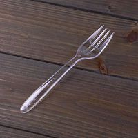 Plastic Forks 100Pcs/pack Long Handle Fork Reusable Plastic Disposable Forks Party Picnic Pack Tableware Thickening Fine Food Knife Hot Sale (White)