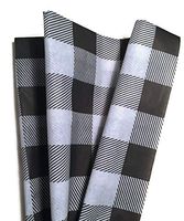 Lumberjack Tissue Paper: Black Buffalo Plaid Tissue Paper for Christmas Gift Wrapping, 24 Large Sheets, 20x30, White and Black Buffalo Check