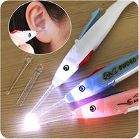 d1HhgJ Kids Cartoon Luminous Ear Wax Cleaner Flashlight Ear-Pick Earwax Remover Cleaning Ear Care Tool Mixed Color Random