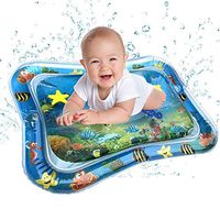 Lyperkin Inflatable Tummy Time Baby Water Play Mat for Infants Toddlers BPA Free Leakproof Activity Center for Newborns Engaging Fun Toys for Stimulation Growth (Circular/Square/Star)