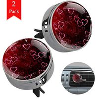 red heart two gun black air freshener aromatherapy essential oil diffusers for car vent clip portable with four refill pads 1.33x1.83in