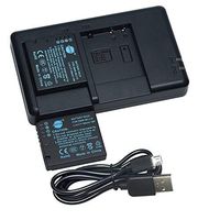 DSTE Replacement for 2X DMW-BCJ13 Battery + Rapid Dual Battery Charger with Micro USB Cable Compatible Panasonic Lumix DMC-LX5 LX5GK LX5K LX5W LX7 LX7GK LX7K LX7W Camera as DMW-BCJ13E