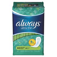 Always Ultra Thin Pads Without Wings, Unscented, Long Super 40 ea