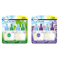 Febreze Plug Air Freshener Scented Oil Refill, Gain Meadows & Rain, 2 Count (Packaging May Vary) and Febreze Plug in Air Freshener Scented Oil Refill, Mediterranean Lavender, 2 Count