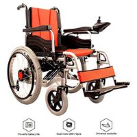 B&MF Electric Folding Wheelchair Lightweight Dual Functionl, Foldable Power Wheelchair (Li-Ion Battery),Lightweight Elderly Aluminium-Alloy Dual Mode Wheelchair