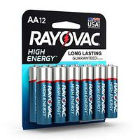RAYOVAC AA 12-Pack HIGH ENERGY Alkaline Batteries, 815-12K