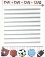Boy's Camp Sport Lined Stationery Paper 26 Sheets