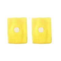 BESPORTBLE 2PCS Adjustable Travel Reusable Wrist Band Anti Nausea Wristbands Sickness Car Motion Sea Sick Ship Plane Cotton (Yellow)