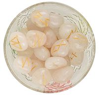 Excel Healing Pink Rose Quartz Rune Tumbled Reiki Crystal Stones - 25 Pc/1 Set