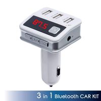 Bluetooth FM Transmitter Bluetooth Car Charger, FM Radio Transmitter, Car Music Adapter, Dual USB Charger Compatible for All Smartphones