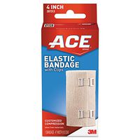 ACE 207313 Elastic Bandage with E-Z Clips, 4" x 64"