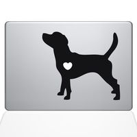 The Decal Guru I Love My Beagle Decal Vinyl Sticker, 13" MacBook Air, Black (1486-MAC-13A-BLA)
