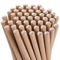 Webake Smoothie Straws 0.4 Inch Wide Paper Straws, Bulk 100 Pack Brown Kraft Jumbo Drinking Straws, Great for Smoothies, Bubble Tea, Milkshake