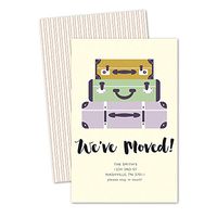 Suitcases Personalized Moving Announcements (Lilac)