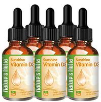 Nature's Nutra Sunshine Vitamin D3 400IU, 2 Fl. Oz (60ml) 4 + 1 Bundle Pack with Bonus Bottle, Premium Baby and Infant Liquid Drops, Toddlers Kids Children Multivitamin Supplement, Non-GMO