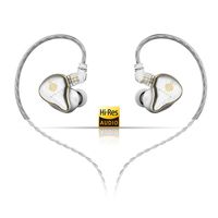 HIDIZS MS4 Hi-Fi Earphones Hi-Res Earbuds Detachable Cable Design Four Driver Hybrid(1 Dynamic + 3 Knowles BA) in-Ear Monitor Headphones (Silver)