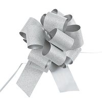 Silver Glitter Pew Bows