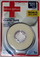 Johnson & Johnson Red Cross Latex Free Cloth Tape, Bonus Size 1 Inch X 12 Yards (Pack of 4)