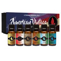 American Vintage - Gift Set of 6 Premium Fragrance Oils - Sandalwood Vanilla, Frankincense & Rain, Cardamom Cedar Blossom, Aspen Grass, Warm Rustic Woods, Barbershop 1920 - Eternal Essence Oils