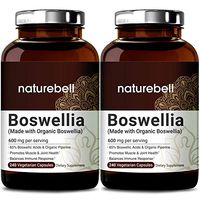 Made with Organic Boswellia Extract Capsules, 600mg Per Serving, 240 Capsules with Black Pepper, Strongly Supports Muscle and Joint Health, Non-GMO and Made in USA (2 Pack)