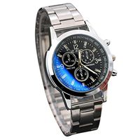 Siviki Stainless Steel Sport Quartz Hour Wrist Analog Watch (Black)