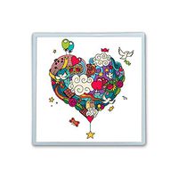 XIANN Care Contact Lens Box Holder Container Case Storage Eyecare Kit - Love Doodle