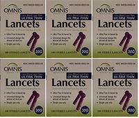 Omnis Ultra Thin Universal Fit Sterile Lancets 30 Gauge 100 Lancets per Box Pack of 6 Total 600 Lancets