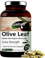 NatureBell Olive Leaf Extract (Made with Organic Olive Leaf) 750mg, 180 Capsules, Active Polyphenols and Oleuropein, Strongly Supports Immune and Cardiovascular Health, Non-GMO, Made In USA