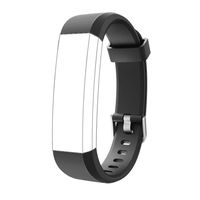 Bullker Compatible with ID115U ID115U HR Silicone Wristband Replacement Watch Band Strap for Women Men - Black