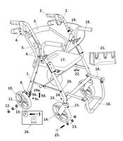 Replacement Parts for Models 795 - Drive Duet Rollator/Transport Chair (Blue Footrest Assembly 2M ser #'s)
