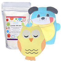 LAVENDER BATH MILK KIDS (Lavender Bath Milk + Puppy + Yellow Owl Bath Cloth)