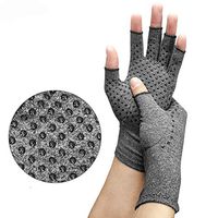 Yooh Arthritis Gloves - Men, Women Rheumatoid Compression Hand Glove for Osteoarthritis- Arthritic Joint Pain Relief - Carpal Tunnel Wrist Support - Open Finger, Fingerless Thumb for Computer (Medium)