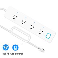 LINGANZH Smart Power Strip Surge Protector WIFI Extension Socket, Compatible with Amazon Alexa and Google Home, Smartphone App Control Appliances, Individual Control, Timing Schedule, No Hub Required