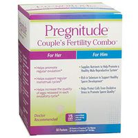 Couple's Fertility Combo - Pregnitude Reproductive and Dietary Supplement, Evolution60 Male Fertility and Reproductive Supplement - 15 Day Supply for Couple's