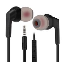 RiJuva Earbuds in Ear 45° Headphones with Microphone and Volume Control Comfort Earbuds Noise Isolating HiFi Stereo, Flat Cable 3.9 Feet, for LG, Chromebook, Nokia, HTC, Laptop, Midnight Black