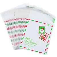 Sumind 100 Pieces Self-Adhesive Cellophane Gift Bags Christmas OPP Treat Bags for Candy Cookie Biscuits, 10 by 10 cm (White)