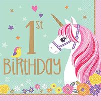 Napkins Magical Unicorn 'My First Unicorn' 1st Birthday Lunch (16ct)