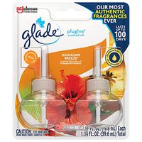Glade PlugIns Scented Oil Refill Hawaiian Breeze, Essential Oil Infused Wall Plug In, Up to 50 Days of Continuous Fragrance, 1.34 oz, Pack of 2 (Packaging May Vary)